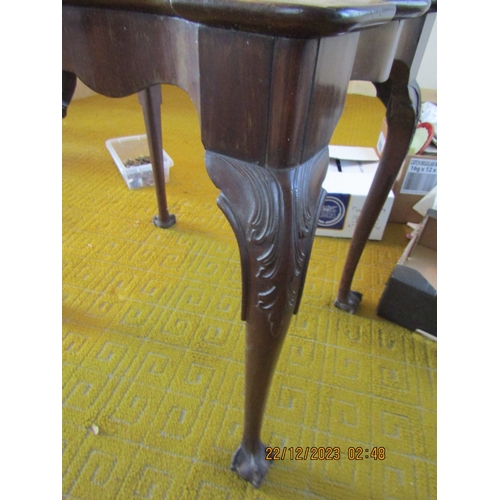 43 - Irish Chippendale Mahogany Silver Table Shelve Carved Apron Above Claw and Ball Supports Approximate... 