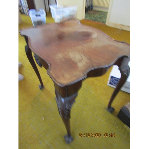 43 - Irish Chippendale Mahogany Silver Table Shelve Carved Apron Above Claw and Ball Supports Approximate... 