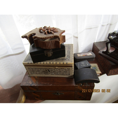 49 - Collection of Various Old Boxes, etc. Quantity as Photographed Including Bookrest