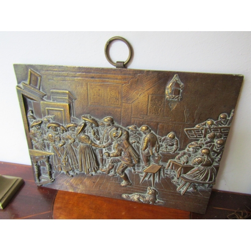 5 - Collection of Various Brassware and an Embossed Brass Plaque Quantity as Photographed