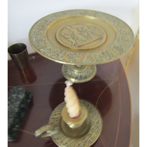 50 - Collection of Various Old Brass and Copperware, etc. Including Carved Stone Sculpture of Wild Boar Q... 