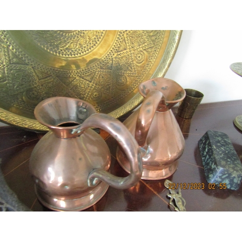 50 - Collection of Various Old Brass and Copperware, etc. Including Carved Stone Sculpture of Wild Boar Q... 