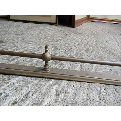 52 - Edwardian Cast Brass rail Form Fire Fender Approximately 4ft Wide