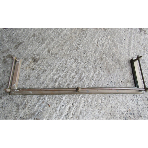 52 - Edwardian Cast Brass rail Form Fire Fender Approximately 4ft Wide