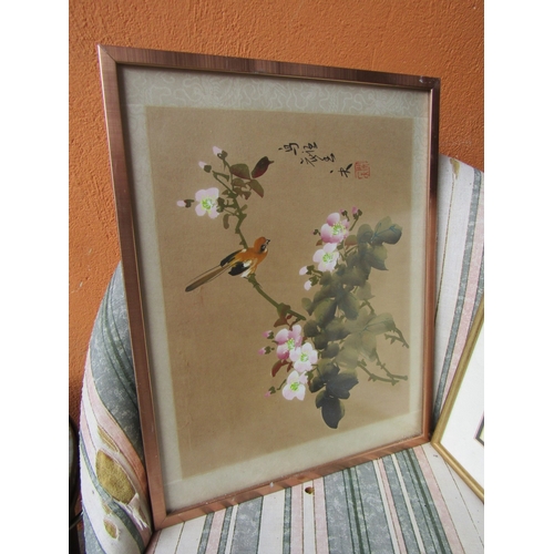 60 - Chinese School Ink Drawing and Another Largest Approximately 20 Inches High x 16 Inches Wide