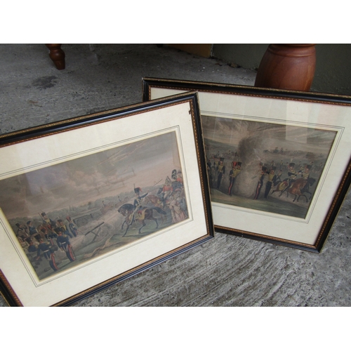 61 - Pair of Regency Military Battle Scenes Engravings Contained within Original Frames Each Approximatel... 