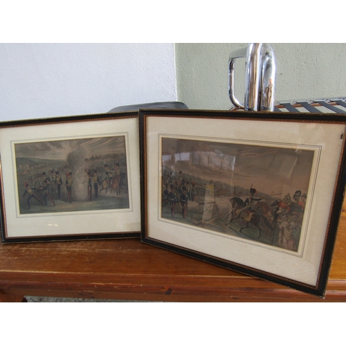 61 - Pair of Regency Military Battle Scenes Engravings Contained within Original Frames Each Approximatel... 