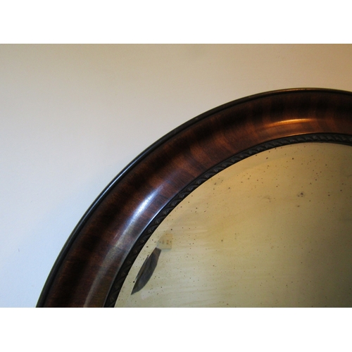 7 - Edwardian Walnut Framed Oval Mirror Approximately 22 Inches Wide