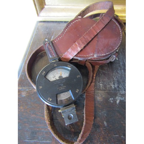 Old Military Compass with Leather Carry Case and Strap