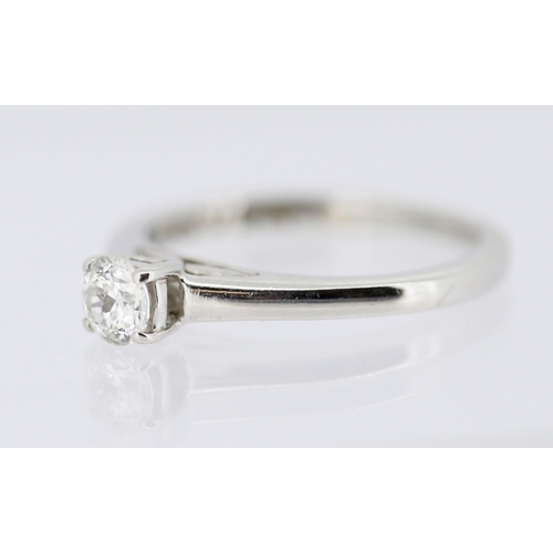 11 - Diamond Solitaire Ring Mounted in 9 Carat White Gold Total Diamond Carat Weight .29ct Ring Size J