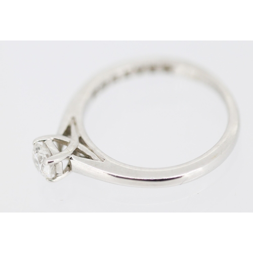 11 - Diamond Solitaire Ring Mounted in 9 Carat White Gold Total Diamond Carat Weight .29ct Ring Size J