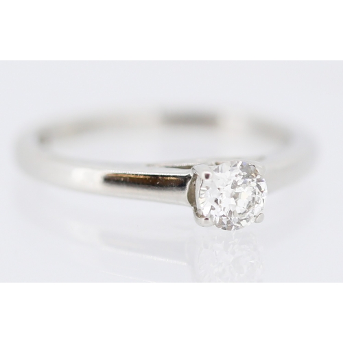 11 - Diamond Solitaire Ring Mounted in 9 Carat White Gold Total Diamond Carat Weight .29ct Ring Size J