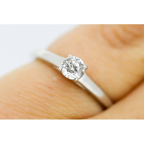 11 - Diamond Solitaire Ring Mounted in 9 Carat White Gold Total Diamond Carat Weight .29ct Ring Size J