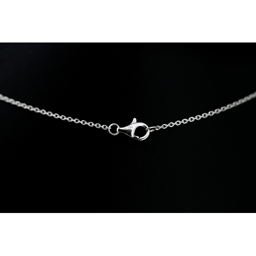 19 - Diamond Bezel Set Fourteen Stone Pendant Mounted in 18 Carat White Gold 1.5cm High Set on 18 Carat W... 