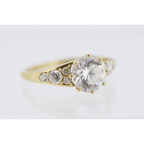 23 - Gemset Cluster Ring Mounted in 9 Carat Yellow Gold Ring Size M and a Half