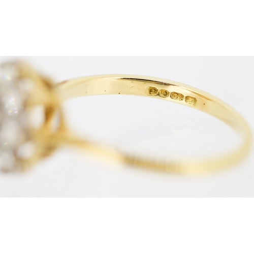 24 - Attractively Detailed Diamond Set Cluster Ring Mounted in 18 Carat Yellow Gold Ring Size K and a Hal... 