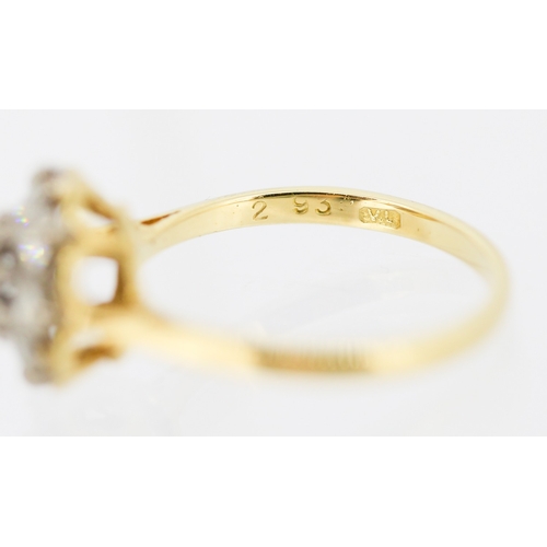 24 - Attractively Detailed Diamond Set Cluster Ring Mounted in 18 Carat Yellow Gold Ring Size K and a Hal... 