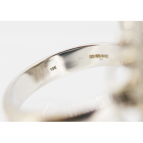 26 - Finely Detailed Diamond Set Cluster Ring Mounted in 10 Carat White Gold Ring Size P Total Diamond Ca... 