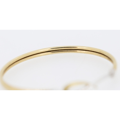 27 - Ribbon Form Bangle Bracelet with Diamond Inset Mounted in 9 Carat Yellow and White Gold Inner Width ... 