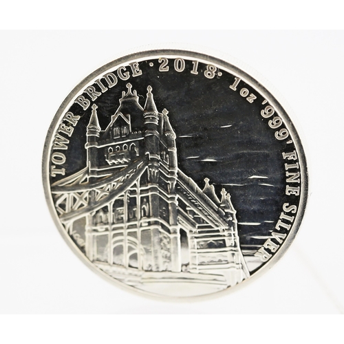 One Ounce Fine 999 Silver 2 Pounds Commemorative Coin Tower Bridge 2018