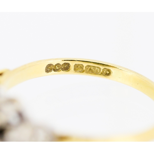 34 - Sapphire and Diamond Set Three Stone Ring Mounted in 18 Carat Yellow Gold Ring Size S