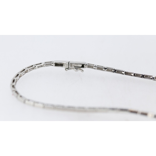 37 - Finely Detailed Diamond Cluster Set Drop Necklace Mounted in 18 Carat White Gold 42cm Long Total Dia... 