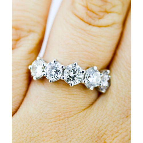 38 - Diamond Five Stone Ring Mounted in 18 Carat White Gold Total Diamond Carat Weight 2.40ct Ring Size P