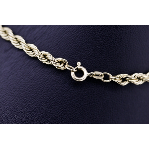40 - 9 Carat Yellow Gold Rope Chain Necklace 60cm Long