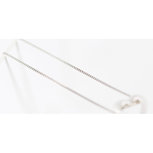 48 - Pink Tourmaline Set Heart Motif Pendant Mounted in 9 Carat White Gold 1cm High Set on 9 Carat White ... 