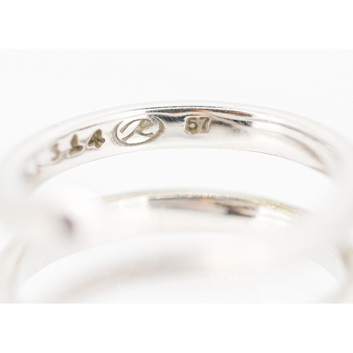 51 - Unusual Form 18 Carat White Gold Wraparound Ring Size P and a Half