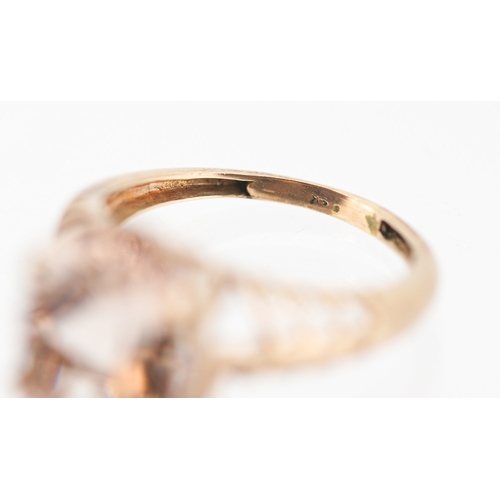 53 - Finely Detailed Morganite Basket Set Single Stone Ring Mounted in 9 Carat Rose Gold Morganite Approx... 