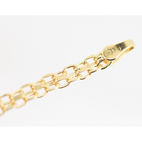 55 - 9 Carat Yellow Gold Chain Link Bracelet 22cm Long
