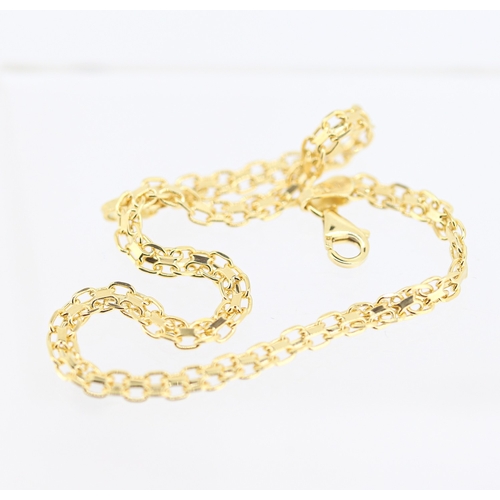 55 - 9 Carat Yellow Gold Chain Link Bracelet 22cm Long