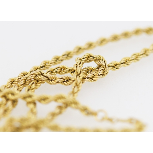 6 - 9 Carat Yellow Gold Rope Chain Necklace 45cm Long