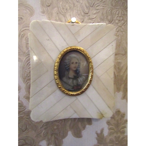 100 - Antique Portrait Miniature Ormolu Bound Approximately 4 Inches High