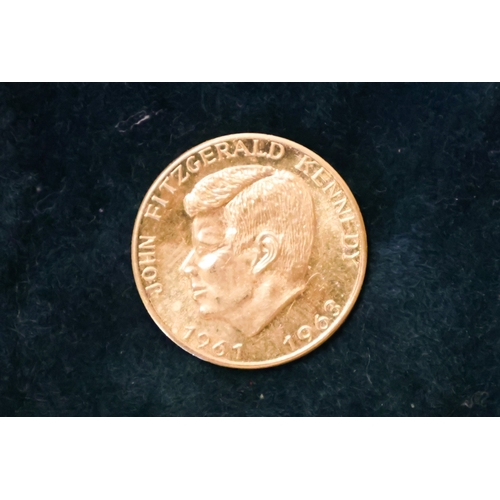 101 - John F Kennedy Presidential Memorial Gold Coin 1961-1963 Dated 22 11 1963