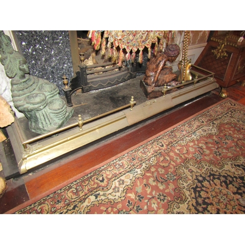 102 - Antique Cast Brass Extendable Fender Extending from 4ft to 5ft 6 Inches Approximately