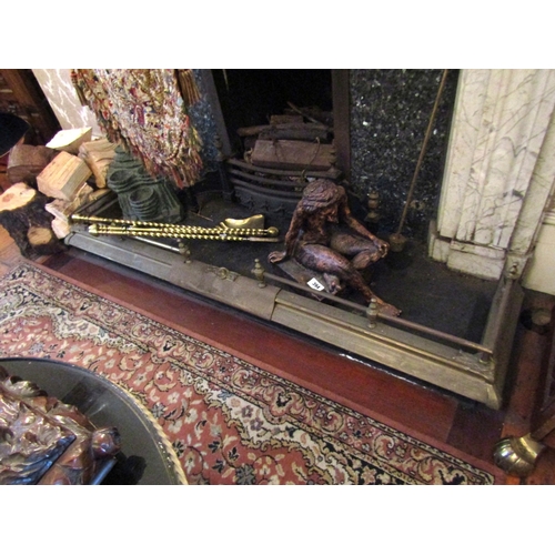 102 - Antique Cast Brass Extendable Fender Extending from 4ft to 5ft 6 Inches Approximately