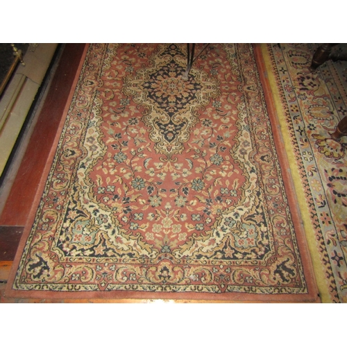 103 - Pure Wool Rug Ochre Ground with Patterned Borders Approximately 5ft 6 Inches Long x 3ft Wide