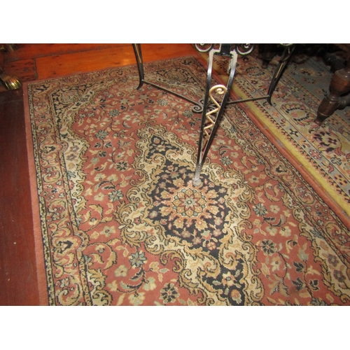 103 - Pure Wool Rug Ochre Ground with Patterned Borders Approximately 5ft 6 Inches Long x 3ft Wide