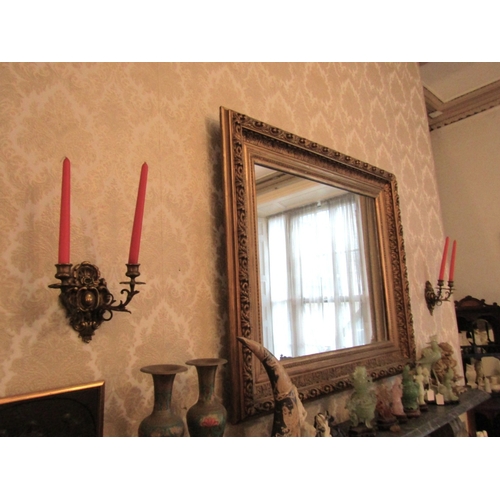 110 - Pair of Single Sconce Ormolu Wall Lights with Candles