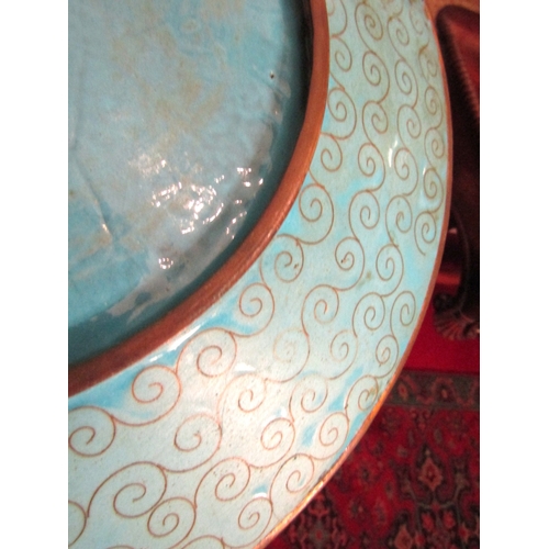 114 - Pair of Antique Cloisonne Chargers Floral and Avian Motif Decoration Each Approximately 14 Inches Di... 