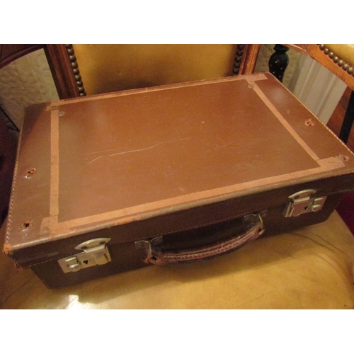 115 - Original World War II Child's Evacuation Suite Case Complete with Golliwog Comic Marbles, etc.