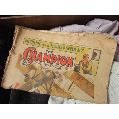 115 - Original World War II Child's Evacuation Suite Case Complete with Golliwog Comic Marbles, etc.