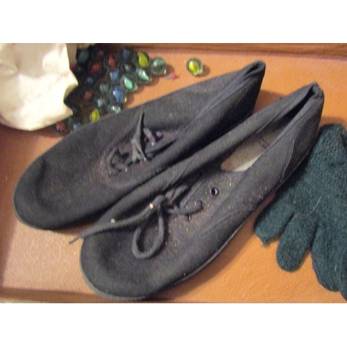 115 - Original World War II Child's Evacuation Suite Case Complete with Golliwog Comic Marbles, etc.