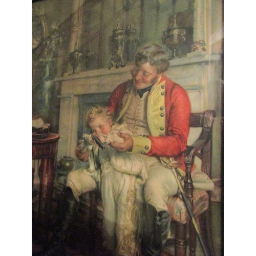 120 - Antique Pears Print Original Frame Fatherhood Approximately 22 Inches High x 18 Inches Wide