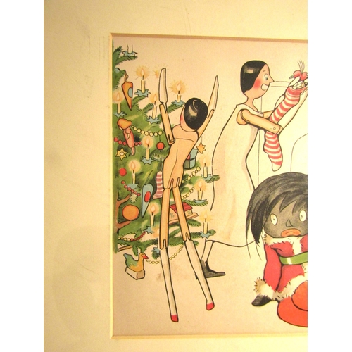 13 - Florence Kete Upton (1873 - 1922) 'The Golliwog's Christmas' Pair of Fine Art Prints Published 1907 ... 