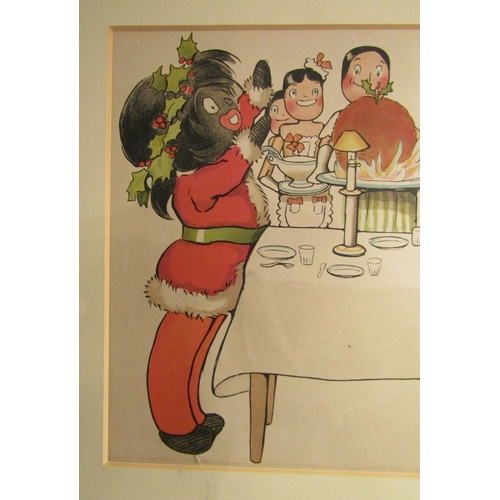 13 - Florence Kete Upton (1873 - 1922) 'The Golliwog's Christmas' Pair of Fine Art Prints Published 1907 ... 