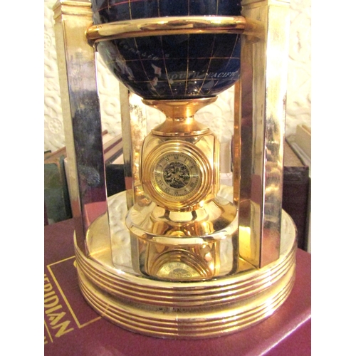 14 - Meridan Gem Set Polished Brass and Gilded Wall Clock Revolving Mechanism as New Original Presentatio... 