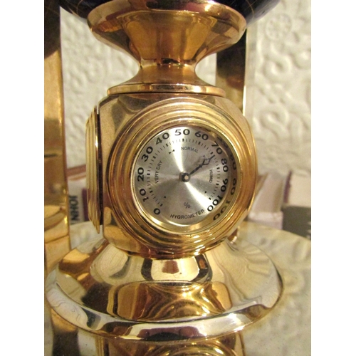 14 - Meridan Gem Set Polished Brass and Gilded Wall Clock Revolving Mechanism as New Original Presentatio... 